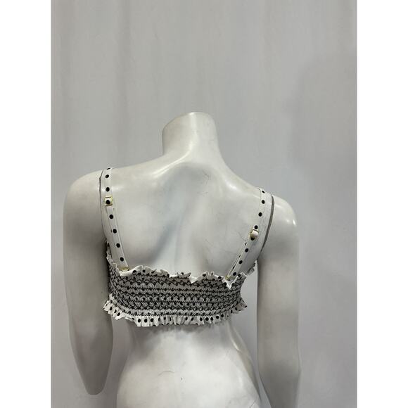 Tory Burch Black Polka Dot 'Costa' Top Size M - Picture 3 of 5